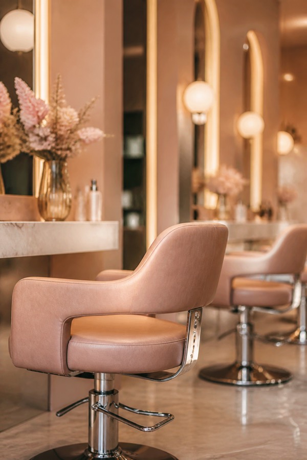 Salon interior with beauty stations